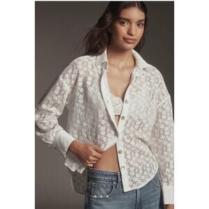 NWT Anthropologie Cloth & Stone Drop-Shoulder Textured Buttondown Shirt